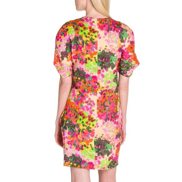 STELLA MCCARTNEY Silk Blend Malia Puff-Sleeve Floral Dress 42 - Picture 14 of 16